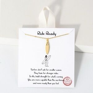 Gold Surfboard Pendant Necklace
